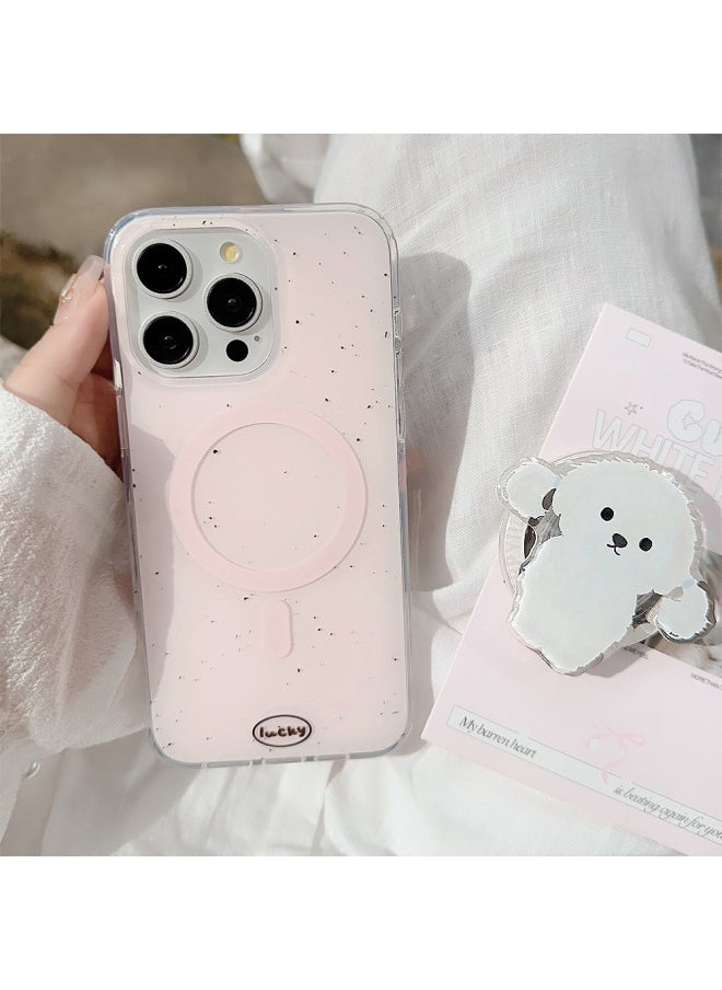 Generic - Double-layer Magnetic Bracket 15promax Mobile Phone Case For AppleFor Iphone13 14 Splash Ink Puppy 16 Original Soft-Color:Double-layer Magnetic Suction Foundation Ink Dot + Chirp Dog Magnetic Stand-Applicable Models:14pro - Image 1