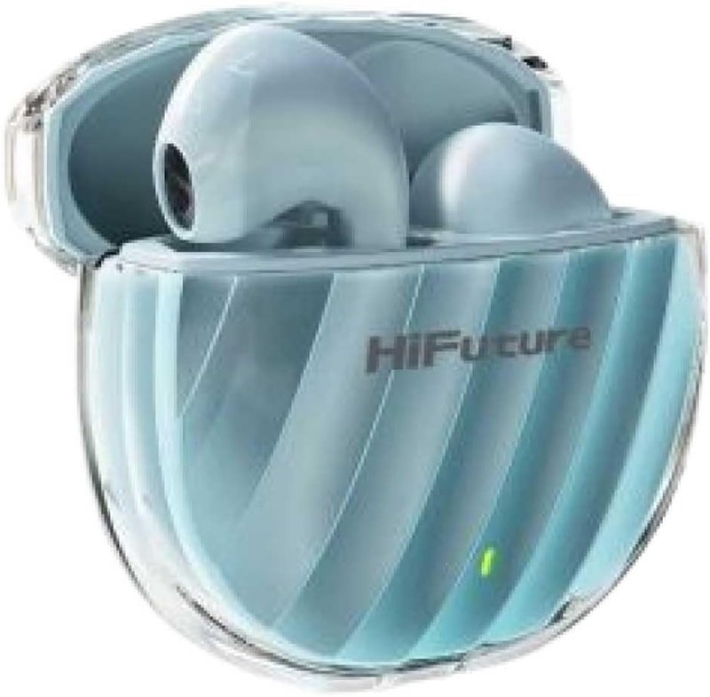 HiFuture FlyBuds3 TWS Earbuds - Bluetooth 5.3, IPX5 Splashproof, 30 Hours Playtime, Powerful Bass - Blue - Image 1