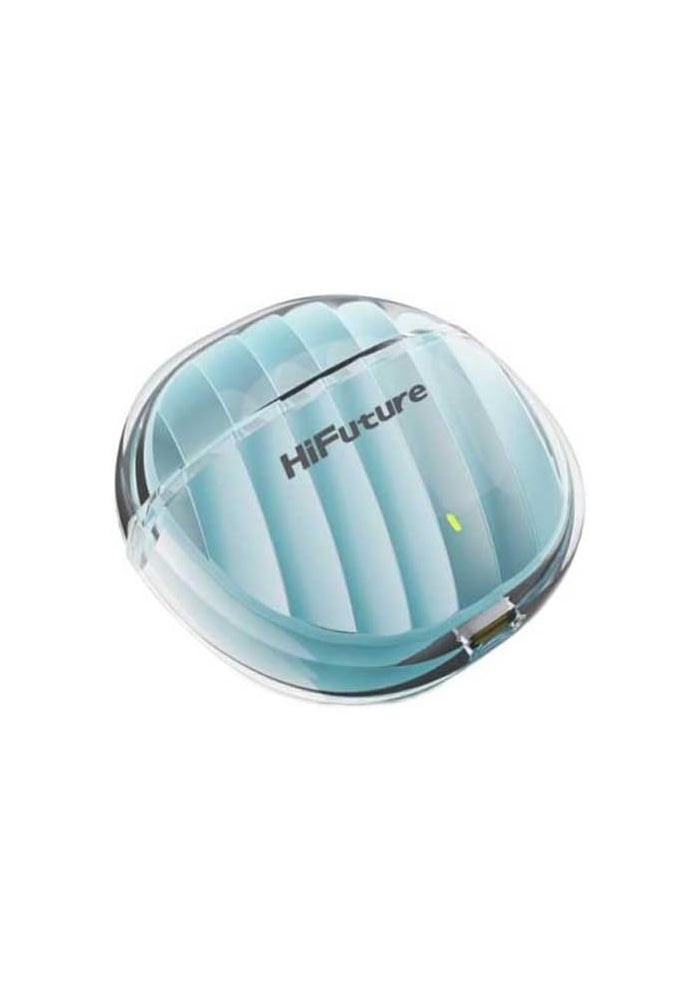 HiFuture FlyBuds3 TWS Earbuds - Bluetooth 5.3, IPX5 Splashproof, 30 Hours Playtime, Powerful Bass - Blue - Image 2