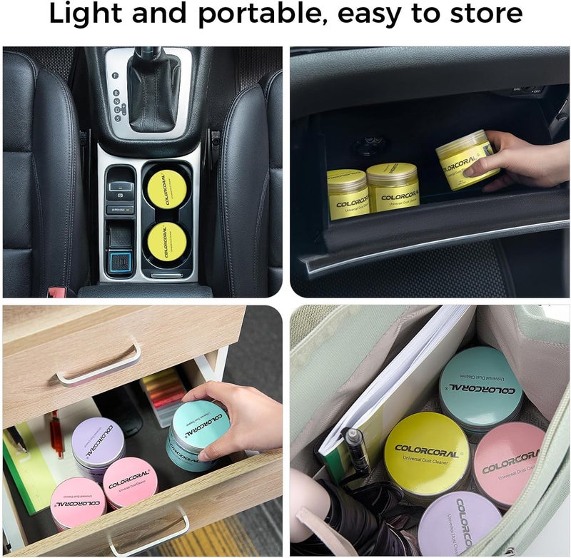 COLORCORAL جل تنظيف عالمي، معجون تنظيف داخلي للسيارة، لأجهزة الكمبيوتر اللوحية وأجهزة الكمبيوتر المحمولة، فتحات التهوية في السيارة، الكاميرات، الطابعات، 160 جرام - Image 4
