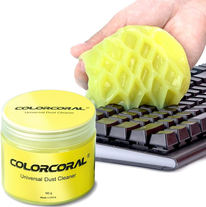 COLORCORAL جل تنظيف عالمي، معجون تنظيف داخلي للسيارة، لأجهزة الكمبيوتر اللوحية وأجهزة الكمبيوتر المحمولة، فتحات التهوية في السيارة، الكاميرات، الطابعات، 160 جرام - Image 1