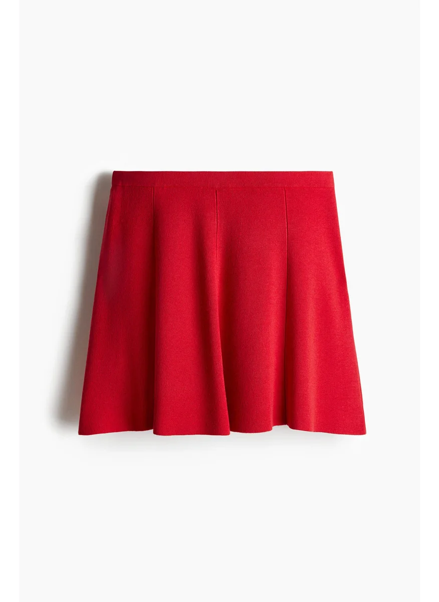 H&M Flared Fine-Knit Skirt