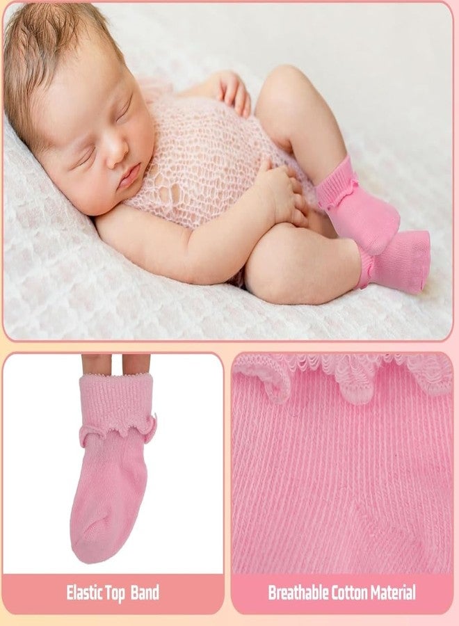 Freshfoot Cute and Colourful New Born Baby Girl socks Set 0 to 6 months, (Size 0-6 Months) (Light Sade) (8) - Image 2