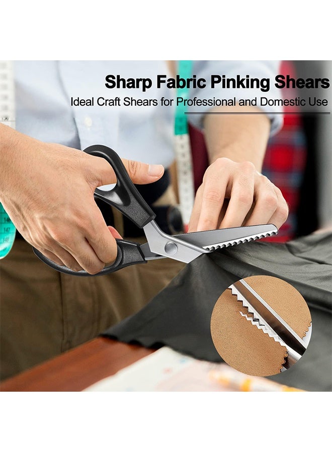 مقصات وردية لقص القماش، مقص متعرج، مقص قصاصات بحافة مزخرفة للبالغين، رائع للعديد من أنواع أقمشة الخياطة والجلد وورق الحرف اليدوية، خياطة يدوية احترافية - Image 2