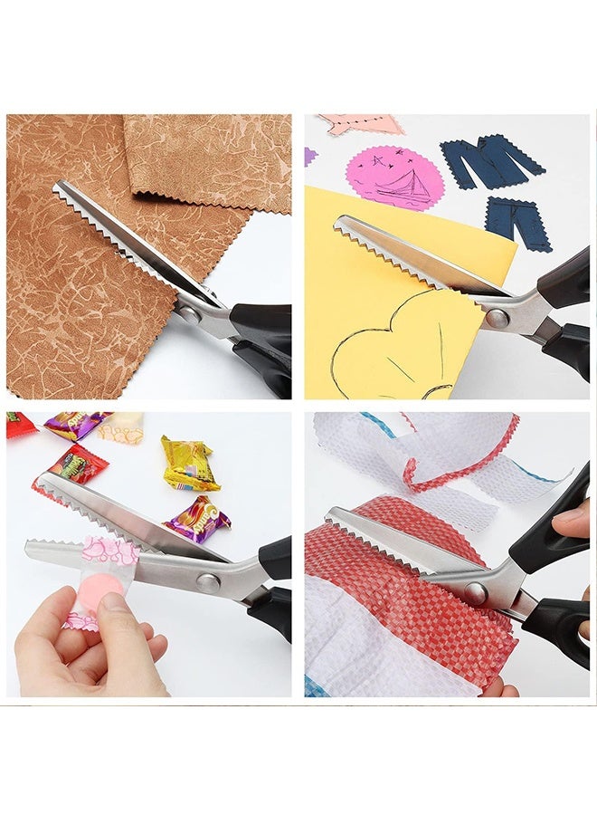 مقصات وردية لقص القماش، مقص متعرج، مقص قصاصات بحافة مزخرفة للبالغين، رائع للعديد من أنواع أقمشة الخياطة والجلد وورق الحرف اليدوية، خياطة يدوية احترافية - Image 5