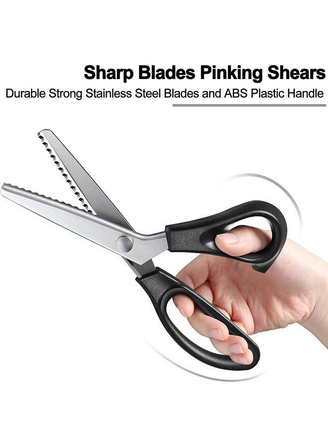 مقصات وردية لقص القماش، مقص متعرج، مقص قصاصات بحافة مزخرفة للبالغين، رائع للعديد من أنواع أقمشة الخياطة والجلد وورق الحرف اليدوية، خياطة يدوية احترافية - Image 3