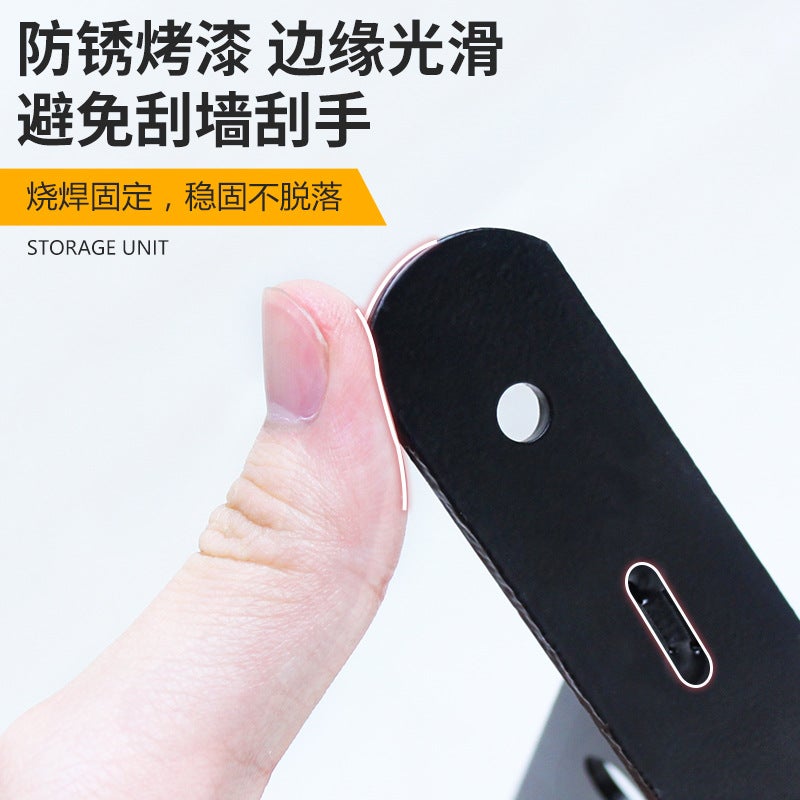 LY Black and White Iron Tripod – Thickened Multi-Functional Wall Storage Rack - Image 5