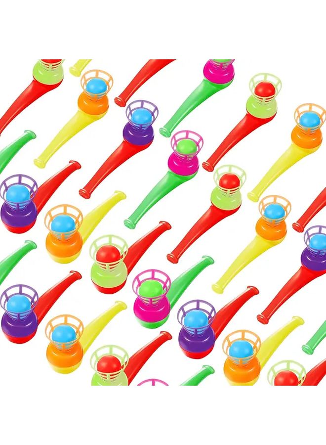 24pcs Floating Blowing Balls Random Colors Interactive Tube Toy for Lung Training Party Gift - Image 1