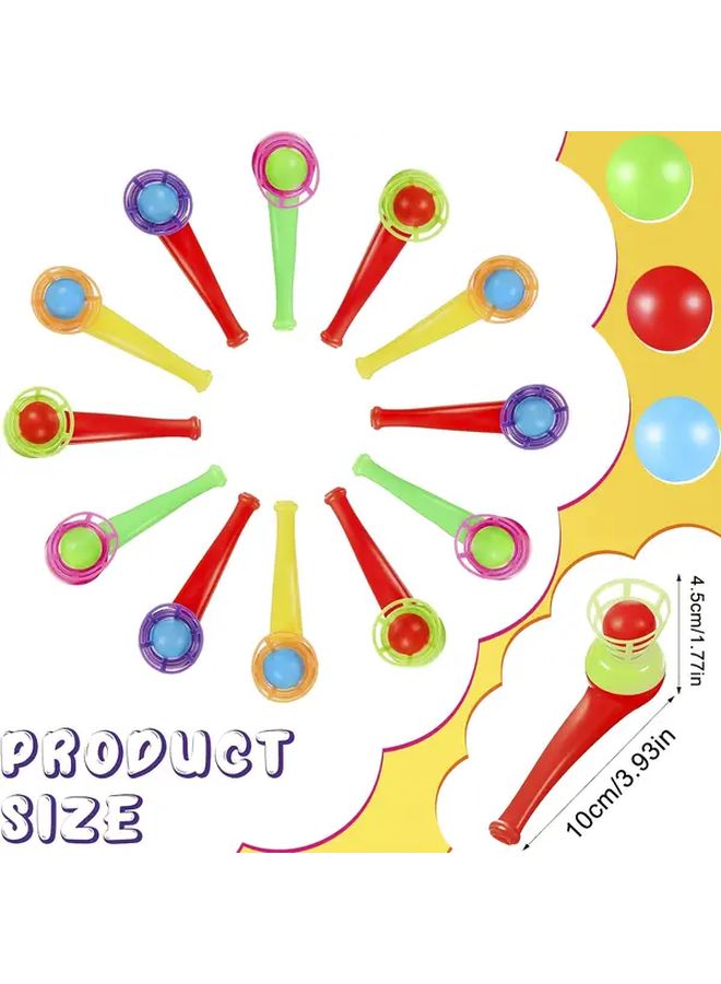 24pcs Floating Blowing Balls Random Colors Interactive Tube Toy for Lung Training Party Gift - Image 2