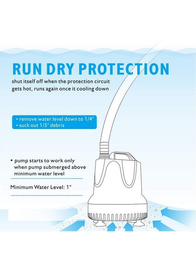 Hygger 215 Gph Quick Water Change Aquarium Pump Submersible Fountain Water Pump Fish Tank Pond Drain Transfer Pump With 2 Adaptors Black - Image 5