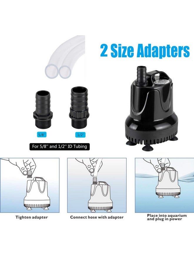 Hygger 215 Gph Quick Water Change Aquarium Pump Submersible Fountain Water Pump Fish Tank Pond Drain Transfer Pump With 2 Adaptors Black - Image 3