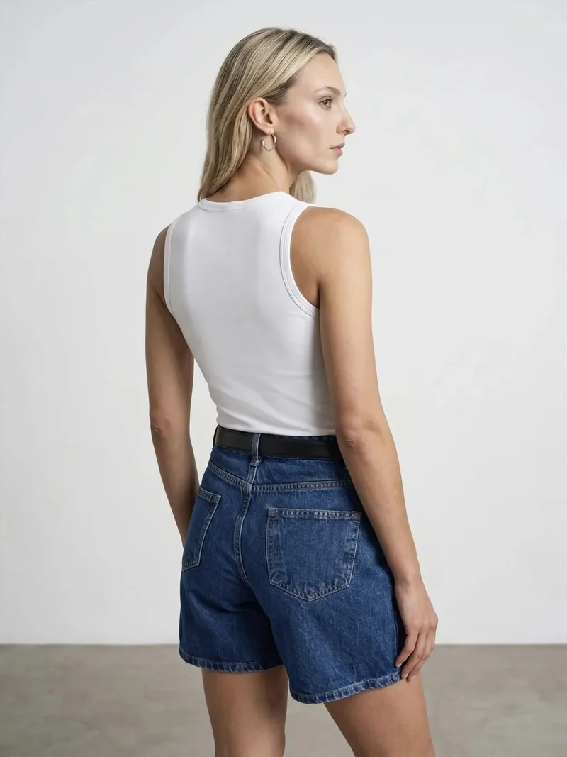 ديلفين DILVIN Embroidered Sleeveless Slim-Fit Jersey Blouse