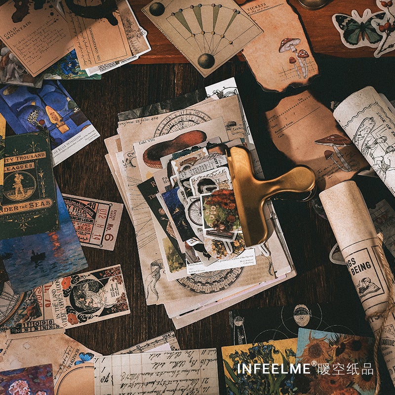 Infeel.Me Material Bag Retro Clip Big Stuttering Series Retro Art Hand Account Diy Material Paste 4 - Image 2