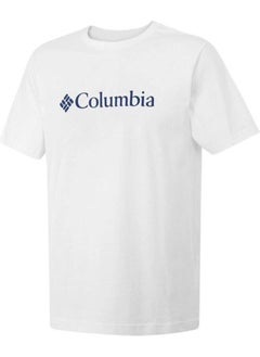Columbia Csc M Basic Bıg Logo Brushed Ss Tee Men's T-Shirt White CS0287-100  - Image 1