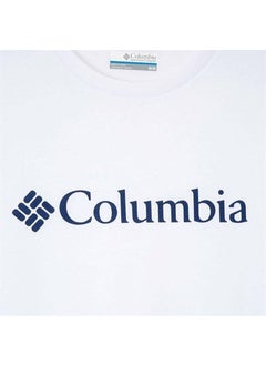Columbia Csc M Basic Bıg Logo Brushed Ss Tee Men's T-Shirt White CS0287-100  - Image 3