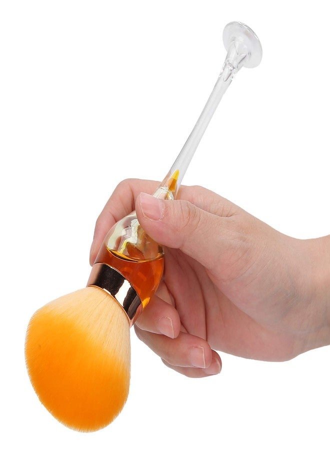 Ymiko Nail Brush Dust Remover,Nail Dust Cleaning Brush Nail Art Powder Remover Brush Cleaner Makeup Blush Brushes(Orange) - Image 1