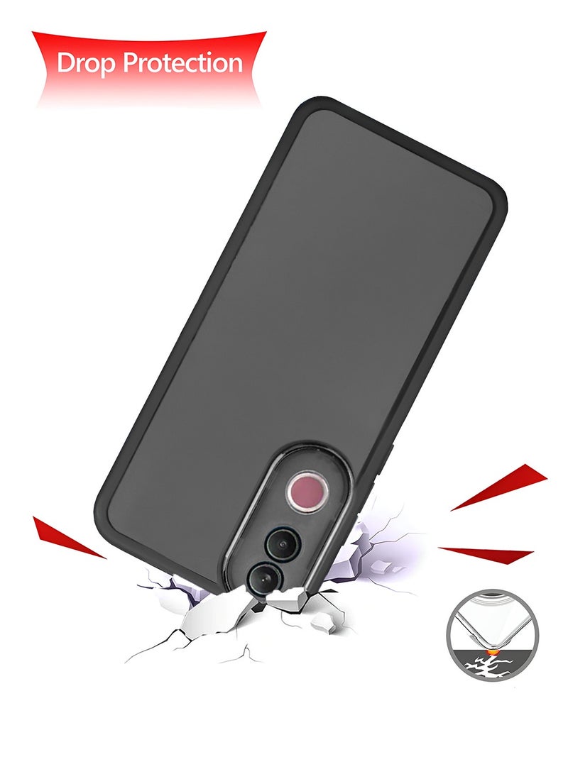 دبليو تيك vivo V50 5G 2025 هاتف ناعم شفاف TPU سيليكون رفيع للغاية أنيق مطلي بالكهرباء غطاء العلبة الخلفية للكاميرا - أسود - Image 3