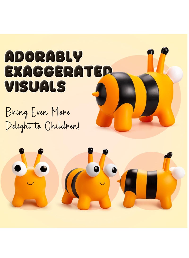 Excefore Bouncy Animals for Toddlers 1-8+, Bee Bouncy Horse for Toddlers 18 Months+, Inflatable Ride-On Bouncy Animal Hopper Toys, Easter Gift, Outdoor Indoor Soft Play Equipment (Pump Included) - Image 2