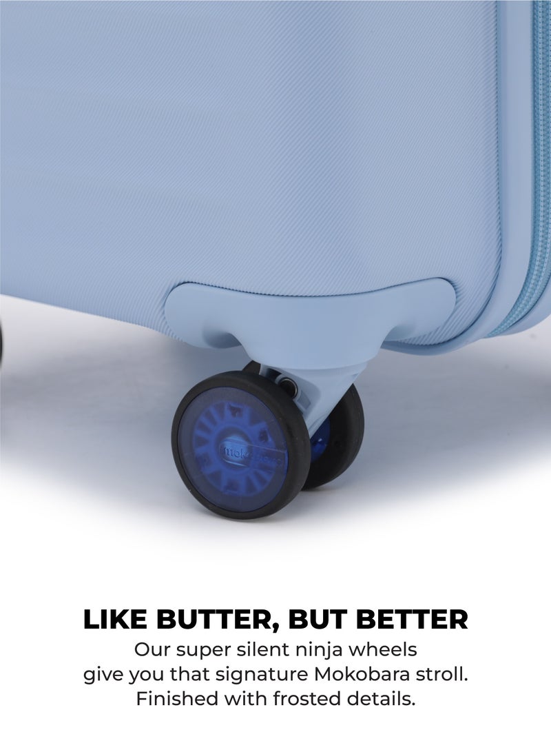 Mokobara The Aisle Trunk Check-In Luggage - Durable Polycarbonate Material | Shy Blue, Light Blue - Image 3