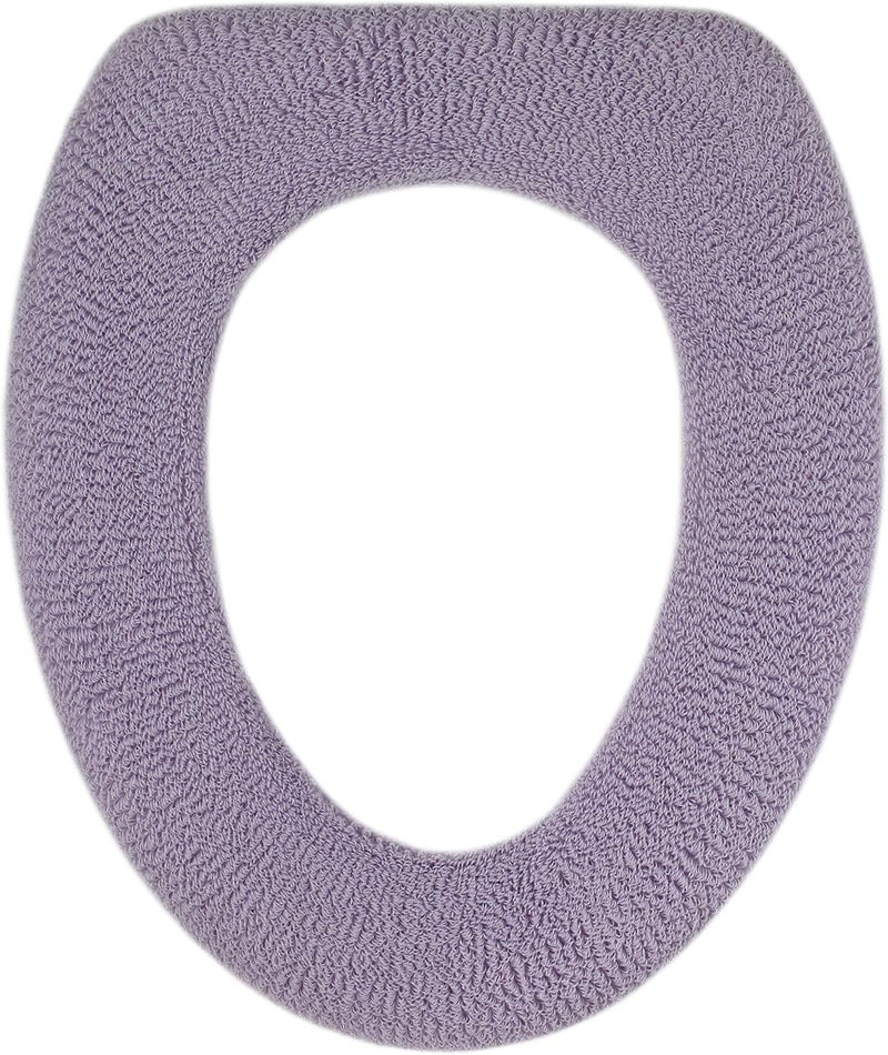 Warm-n-Comfy Soft Toilet Seat Cover - Plush, Thick Fabric Toilet Seat Warmer for Round, Elongated 14x18" Toilet Seats - Reusable, Machine-Washable, Easy-Install - Gift-Ready Packaging - Light Lavender - Image 1