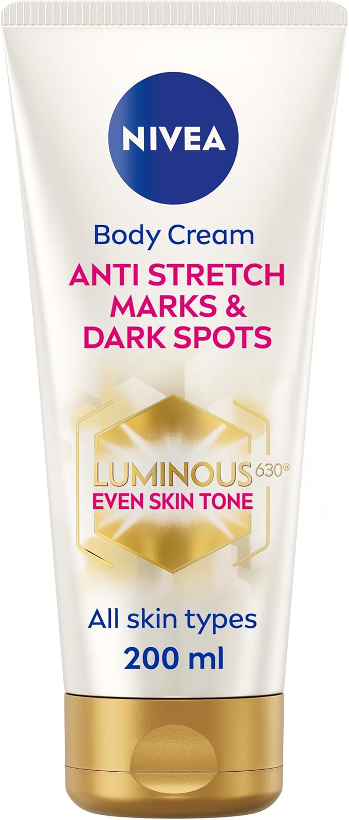 Nivea كريم نيفيا لومي نوس 630 المضاد لعلامات التمدد والبقع الداكنة 200 مل كريم مرطب لمدة 48 ساعة يقلل من علامات التمدد والبقع الشمسية والبقع الصبغية - Image 1