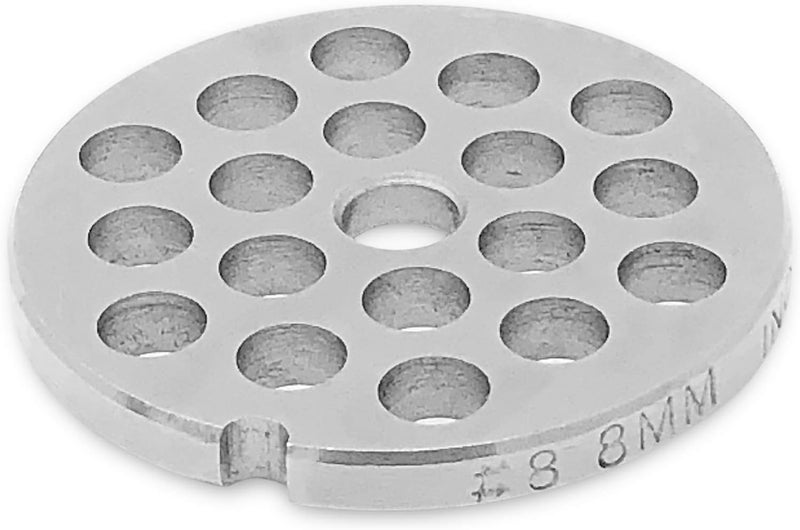 Tesor #8 Stainless Steel Replacement Plate Disc Blade for Meat Grinder (5/16") - Image 1