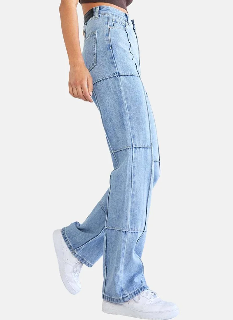 YUNIQEE Blue Straight Fit Clean Look High-Rise Jeans