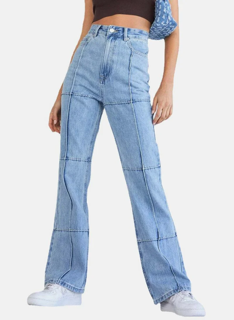 YUNIQEE Blue Straight Fit Clean Look High-Rise Jeans