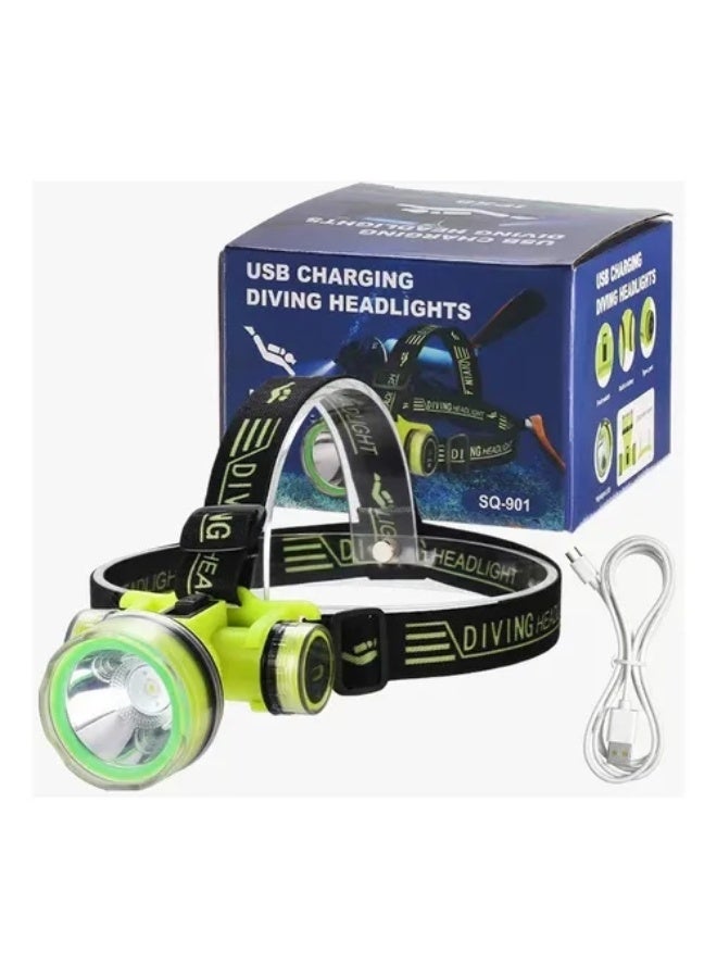 Forthcan Rechargeable LED Diving Headlamp, IPX8 Waterproof Bright Scuba Flashlight, 2 Light Modes, Forehead Diving Light for Snorkeling and Underwater Use - Image 3