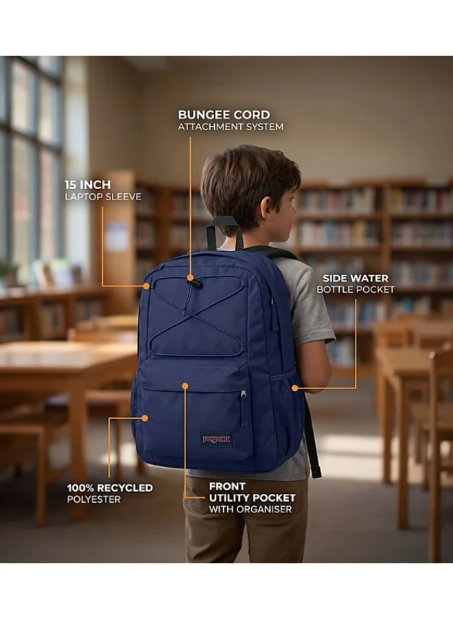Jansport JanSport Flex Pack Backpack, Navy, 15-Inch Laptop Sleeve, Spacious Main Compartment, Ergonomic Shoulder Straps, Water Bottle Pocket