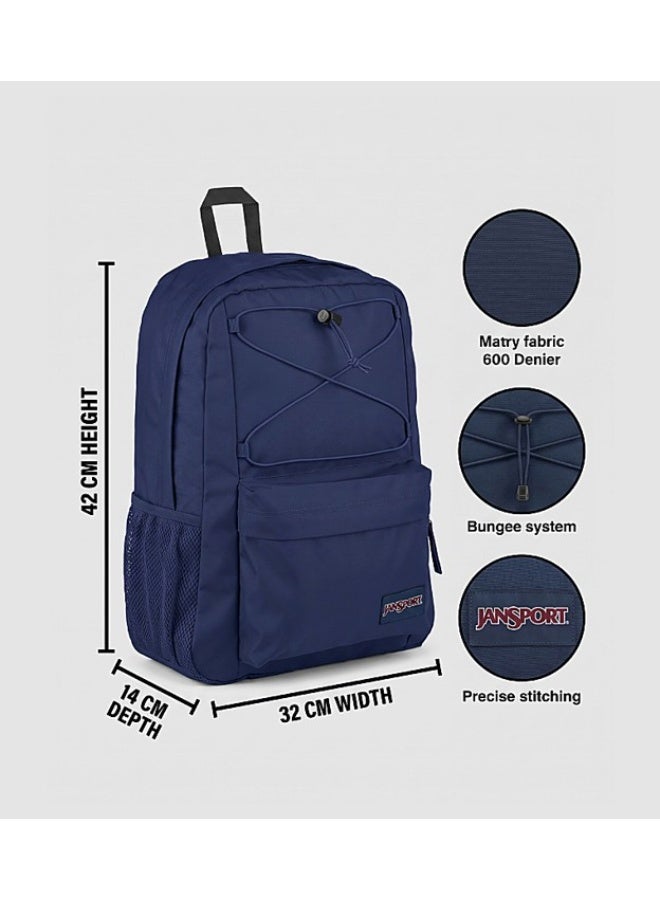 JanSport Flex Pack Backpack, Navy, 15-Inch Laptop Sleeve, Spacious Main Compartment, Ergonomic Shoulder Straps, Water Bottle Pocket - Image 3