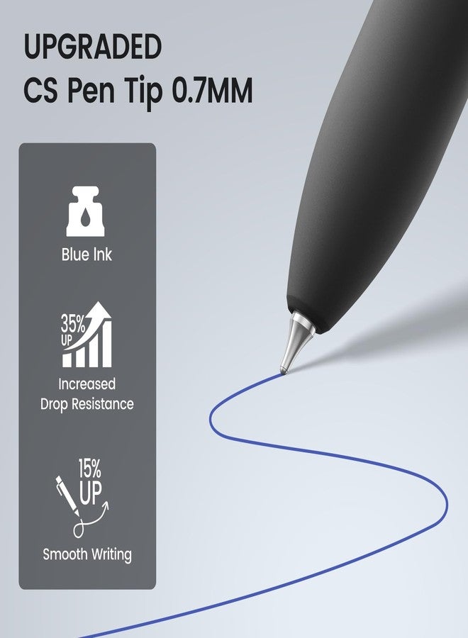 JIMMIDDA Blue Gel Pens - 8Pcs 0.7mm Medium Point Blue Ink Pens | Smooth Writing - Quick Drying Retractable Fidget Pen for Men Women (Vintage - 8Pcs) - Image 3