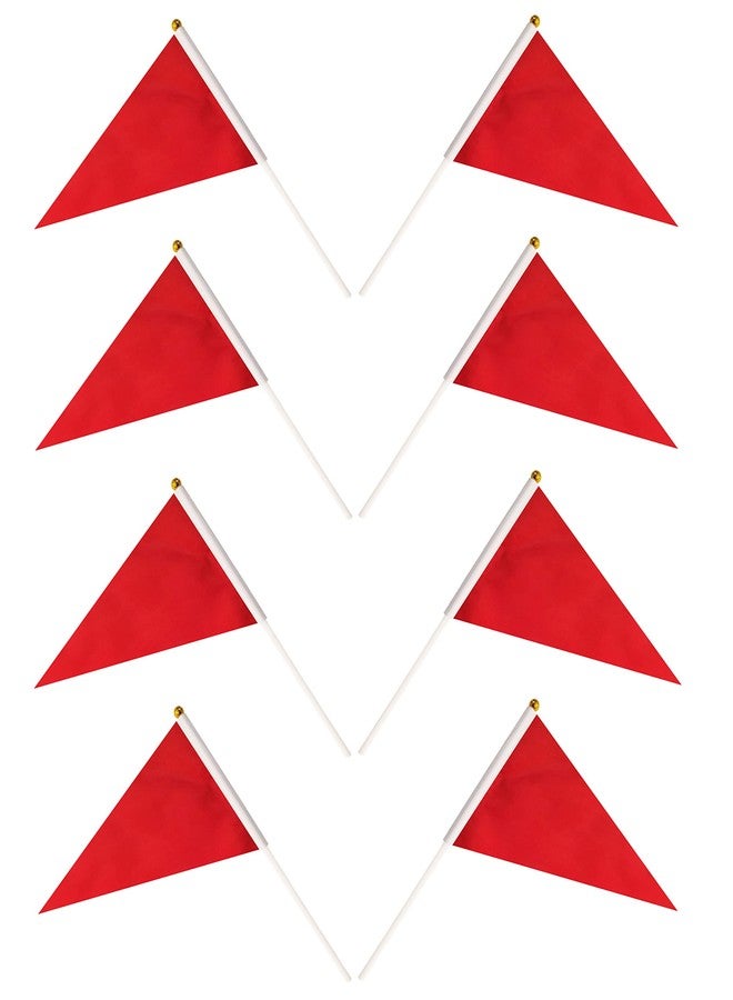 tibijoy 25 Pack Red Pennant Flags Small Mini Hand Held Solid Color Pennant DIY Graffiti Flags On Sticks,Party Events Celebration,School,Grand Opening,Kids Birthday,Sports Clubs,Flower Pot (Red) - Image 5
