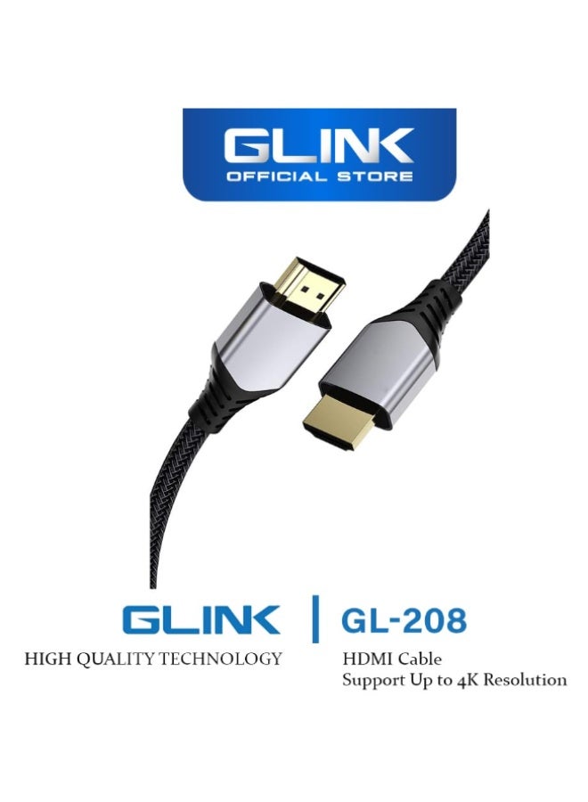 كابل HDMI 2.1 من جلينك، دقة 8K فائقة الوضوح، 3 متر، GL-208