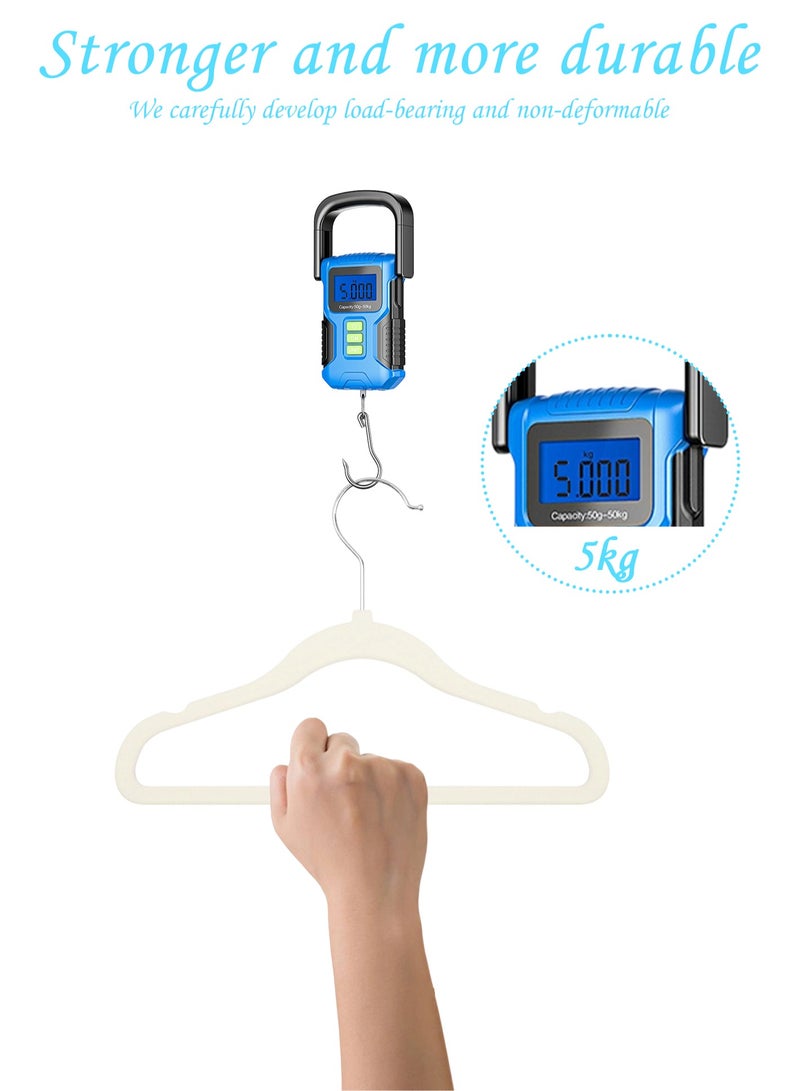 Rightsure Baby clothes hanger, kids velvet clothes hanger, kids clothes hanger with 360 degree rotating hook, grooved shoulder design for kids clothes, sturdy and durable clothes hanger 30 pack (off white) - Image 4