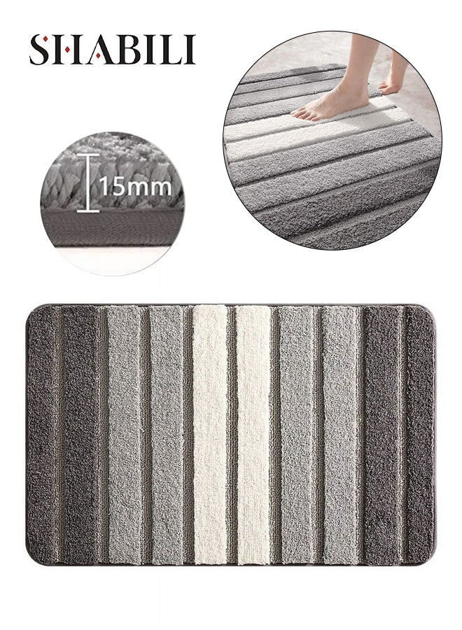 SHABILI Bath Mat Floor Mat Bathroom Rug Mat Plush Bath Carpet, Rapid Water Absorption Machine Washable Non‑Slip TPR Backing Soft Skin‑Friendly Lint‑Free, Ideal for Bathroom Floor Tub Shower Toilet Door Use - Image 1