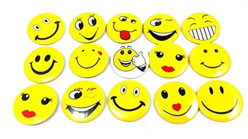 Evisha 15 pcs Smiley/Emoji Badge Pins - Image 3