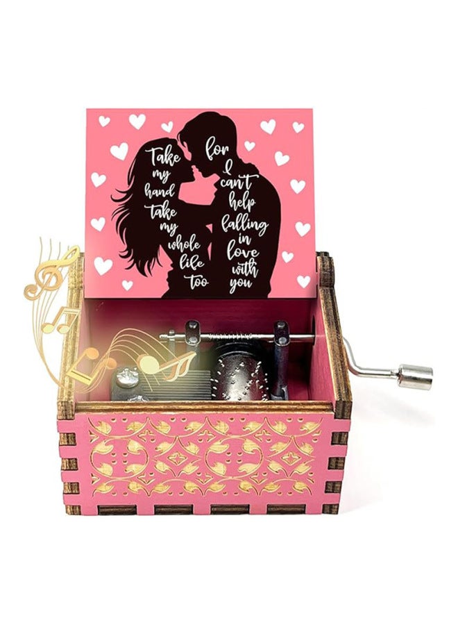 Wooden Hand-cranked Music Box Falling In Love Painted Carved Music Box For Couples Gift Ornaments Wholesale-Color:Fall In Love 05 - Image 2