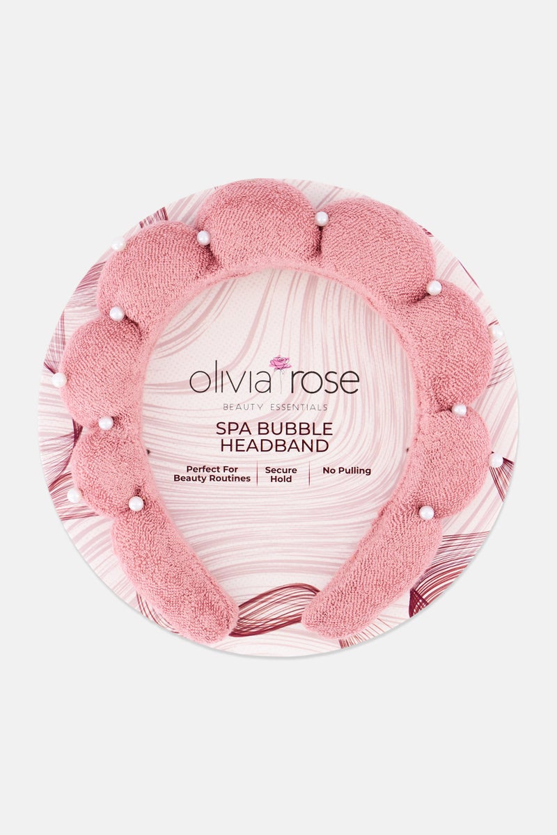 Olivia Rose Women Embellished Spa Bubble Headband, Pink - Image 1