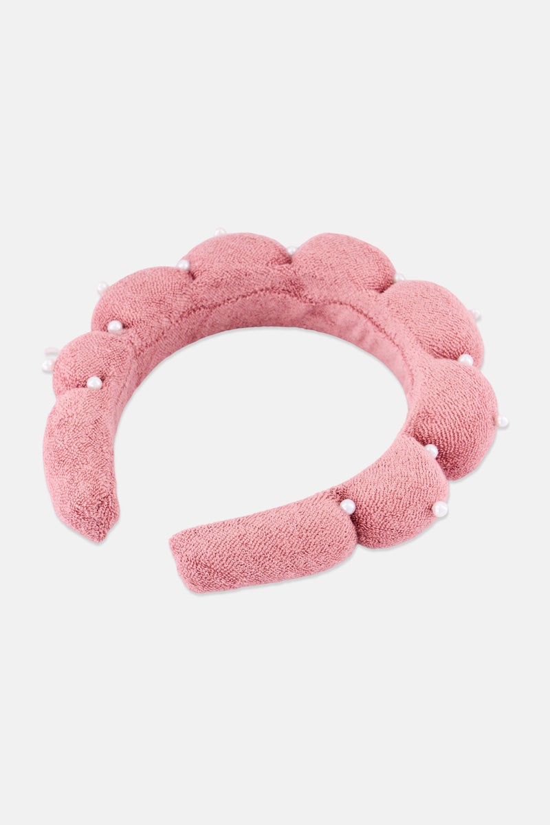 Olivia Rose Women Embellished Spa Bubble Headband, Pink - Image 4