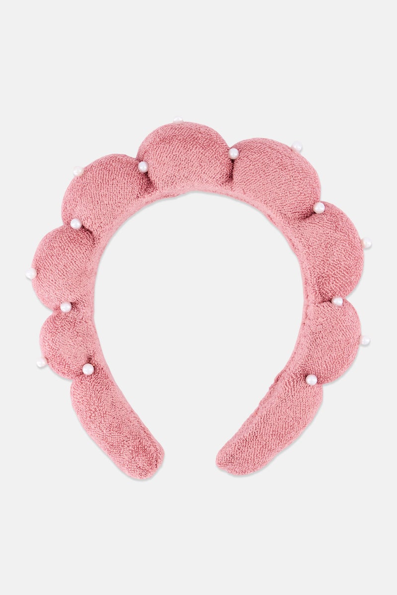 Olivia Rose Women Embellished Spa Bubble Headband, Pink - Image 2