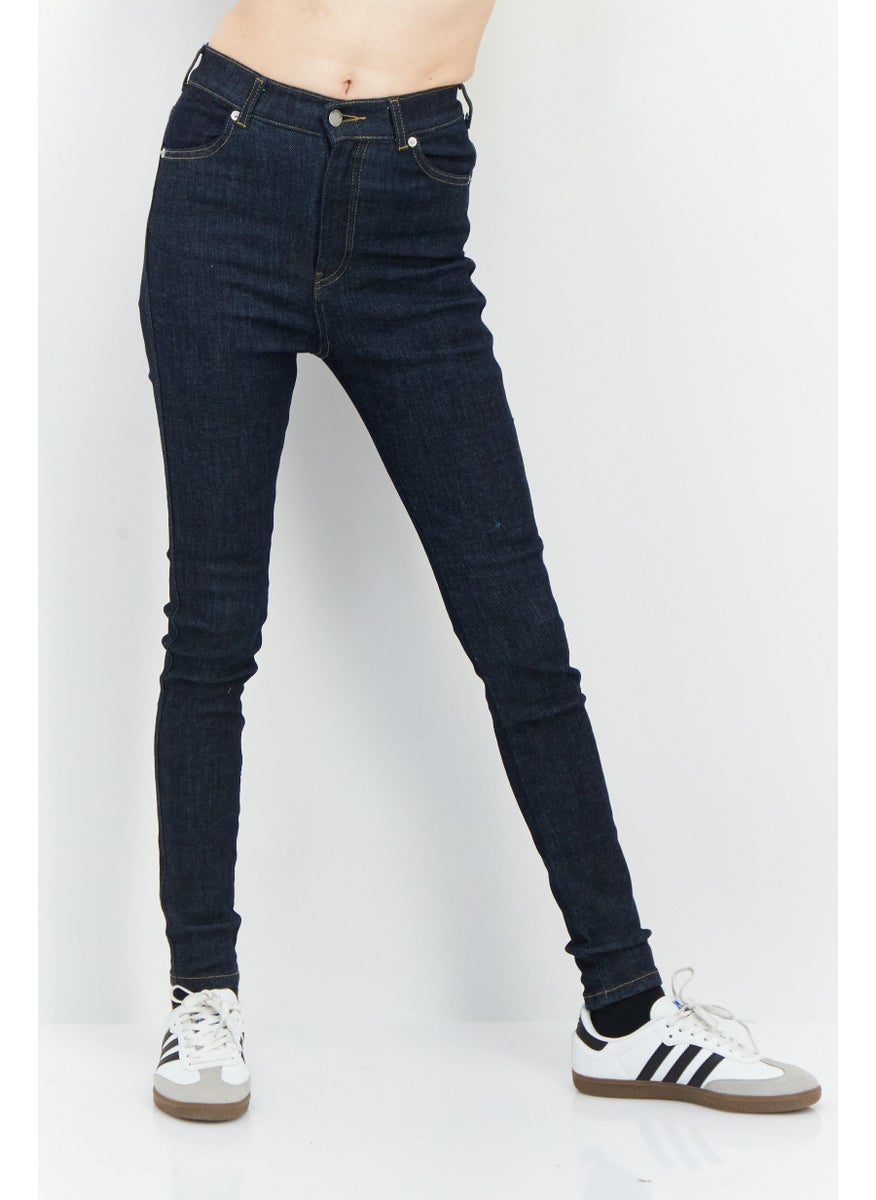 Dr Denim Women Moxy Petite Dark Wash Stretchable Jeans, Navy  - Image 1