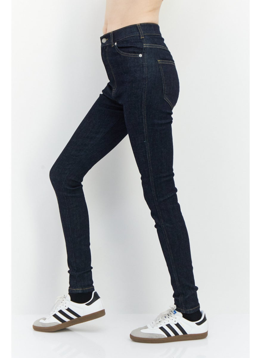 Dr Denim Women Moxy Petite Dark Wash Stretchable Jeans, Navy  - Image 2