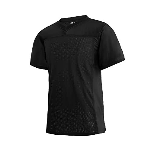 EALER Blank Football Jersey Mesh Athletic Football Shirt Practice Sports Uniform Black - Image 1