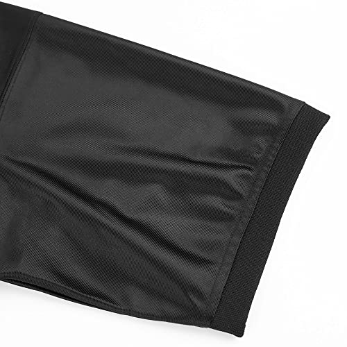 EALER Blank Football Jersey Mesh Athletic Football Shirt Practice Sports Uniform Black - Image 5