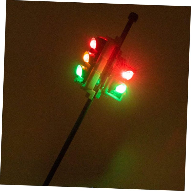 3pcs Scale Model Railroad Signal Lights Road Signal Light Model Realistic Toy Mini - Image 2