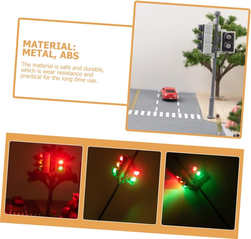 3pcs Scale Model Railroad Signal Lights Road Signal Light Model Realistic Toy Mini - Image 3