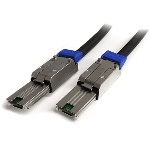 StarTech.com 2m External Mini SAS Cable - Serial Attached SCSI SFF-8088 to SFF-8088 - 2x SFF-8088 (M) - 2 meter, Black , TAA (ISAS88882) - Image 1