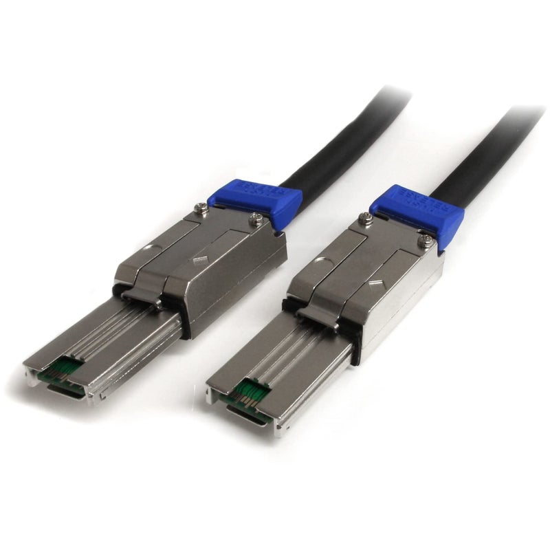 StarTech.com 2m External Mini SAS Cable - Serial Attached SCSI SFF-8088 to SFF-8088 - 2x SFF-8088 (M) - 2 meter, Black , TAA (ISAS88882) - Image 3