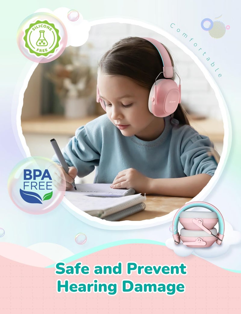 iClever Noise Cancelling Headphones for Kids Adults, SNR 29dB Safety Noise Reduction Ear Muffs for Autism Sensory &Concentration Aid, Ear Hearing Protection for Fireworks/Event/Monster Truck/Concert - Image 3